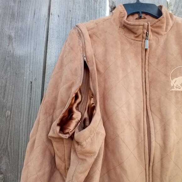 LAKE MATLEY JACKET/ VEST MENS SIZE XL BROWN ZIP REMOVABLE SLEEVE POCKETS - Picture 15 of 15